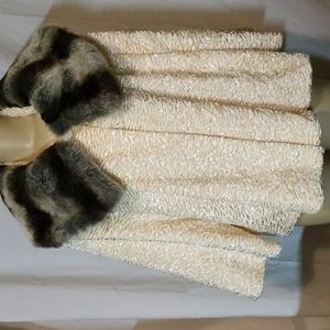 Like New !! Authentic Terry Lewis Classic Luxuries Faux Fur Swing Coat.